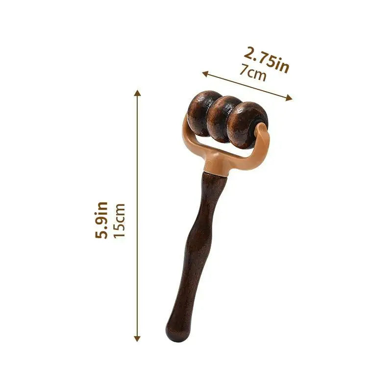 Handgehaltener Holz Massage Roller – Nacken-, Schulter- und Kopfmassagegerät