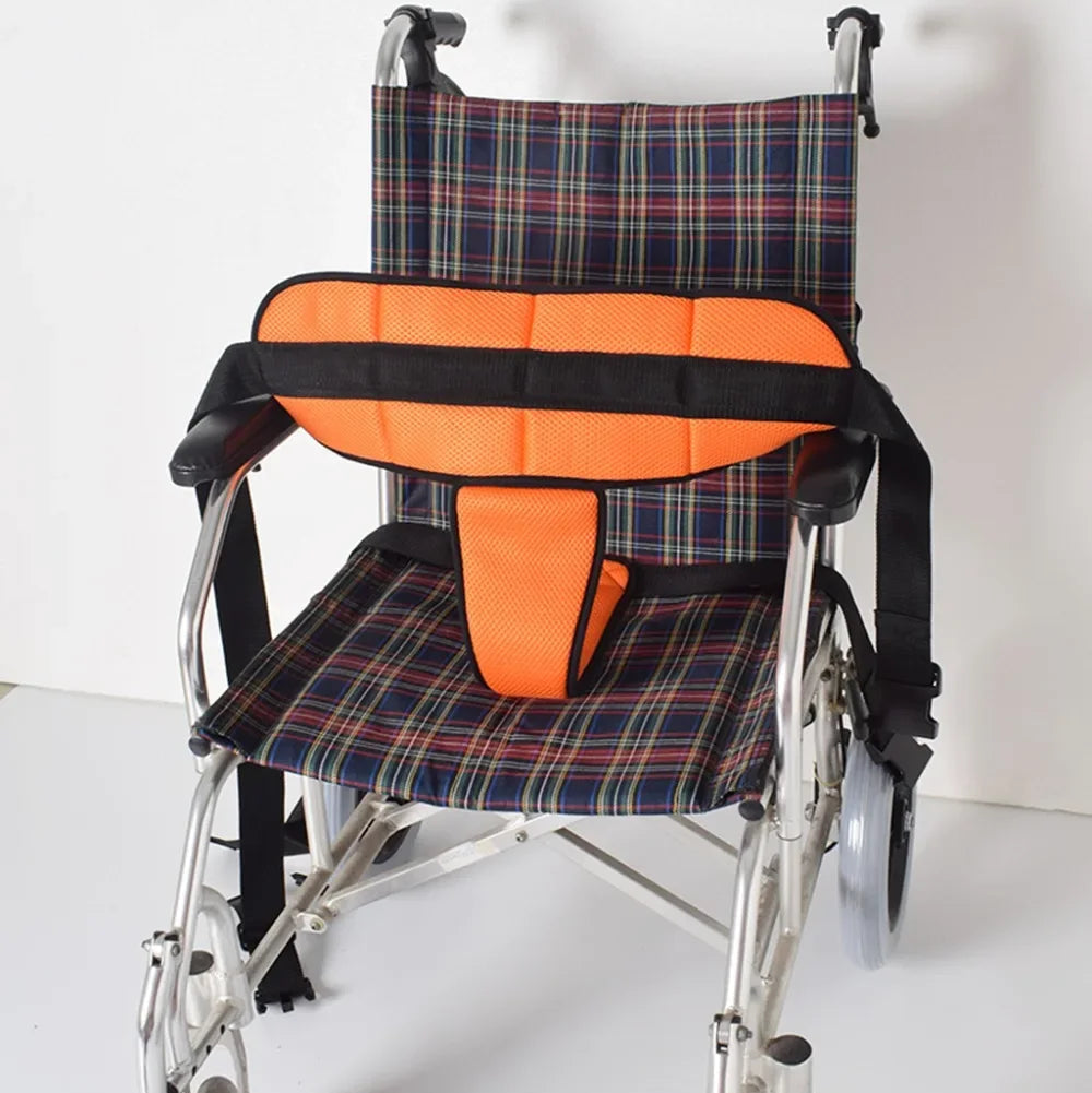 Rollstuhl-Sicherheitsgurt mit T-Polster – Atmungsaktiver Schutzgurt zur Sturzprävention und Fixierung von Patienten