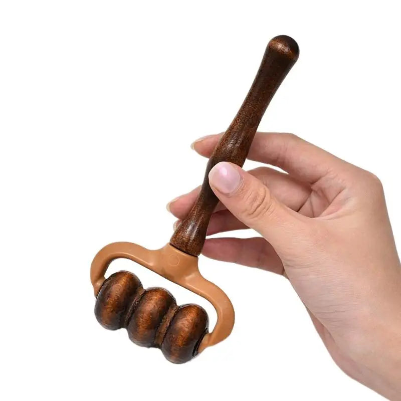 Handgehaltener Holz Massage Roller – Nacken-, Schulter- und Kopfmassagegerät