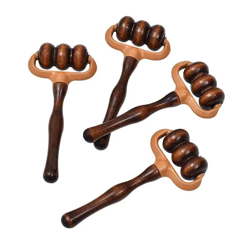 Handgehaltener Holz Massage Roller – Nacken-, Schulter- und Kopfmassagegerät