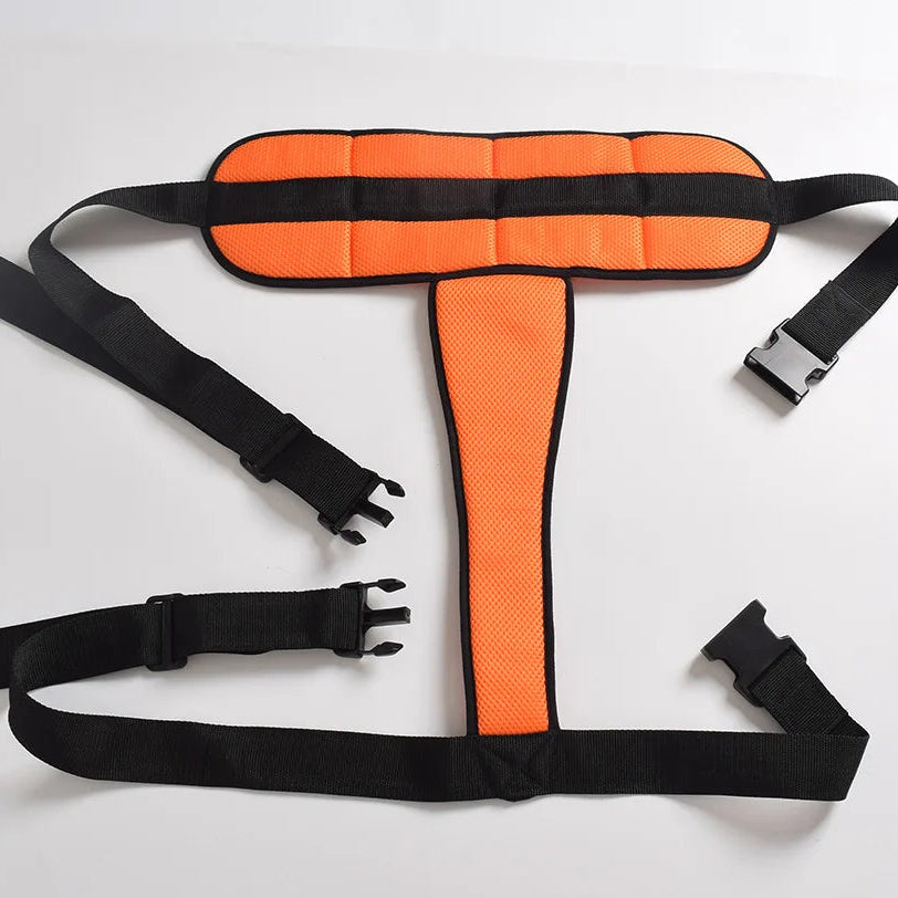 Rollstuhl-Sicherheitsgurt mit T-Polster – Atmungsaktiver Schutzgurt zur Sturzprävention und Fixierung von Patienten