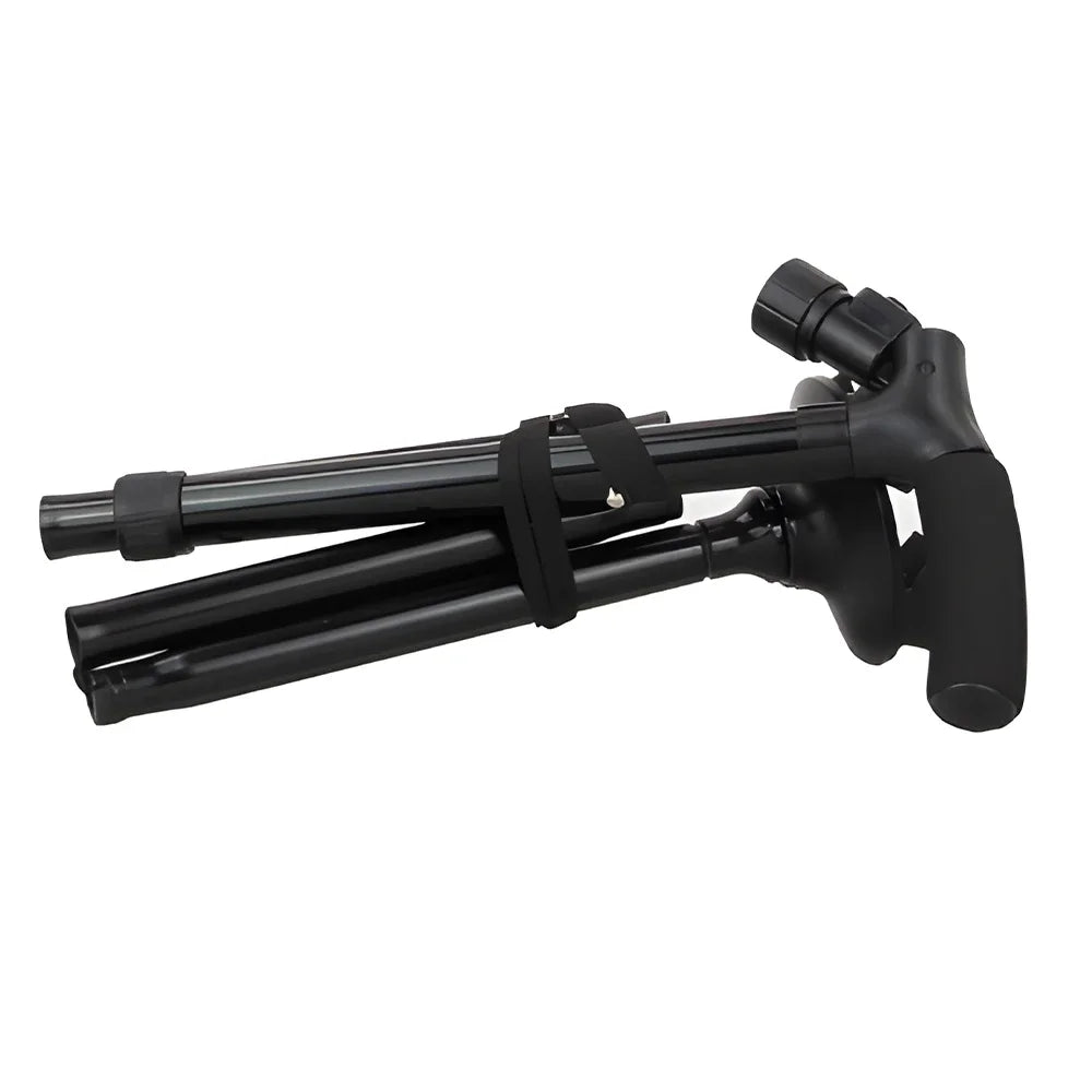 Faltbarer Gehstock mit LED-Licht – Höhenverstellbarer Leichter Anti-Rutsch Spazierstock für Senioren