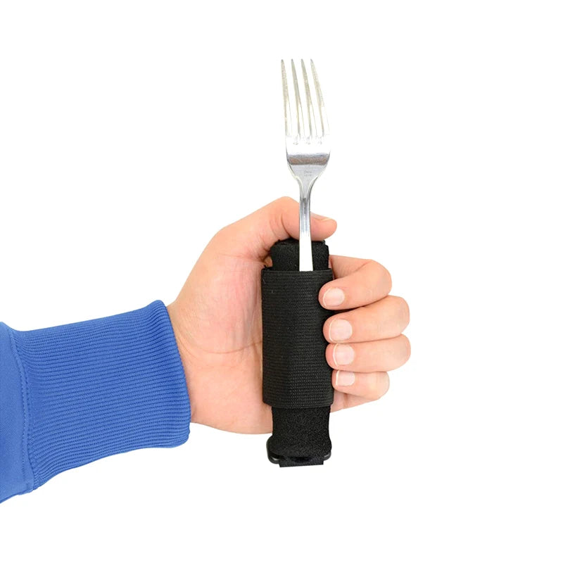 Elastische Esshilfe Besteckhalter – Utensilienmanschette für Löffel, Gabel und Messer für Senioren, Patienten und Menschen mit Behinderung