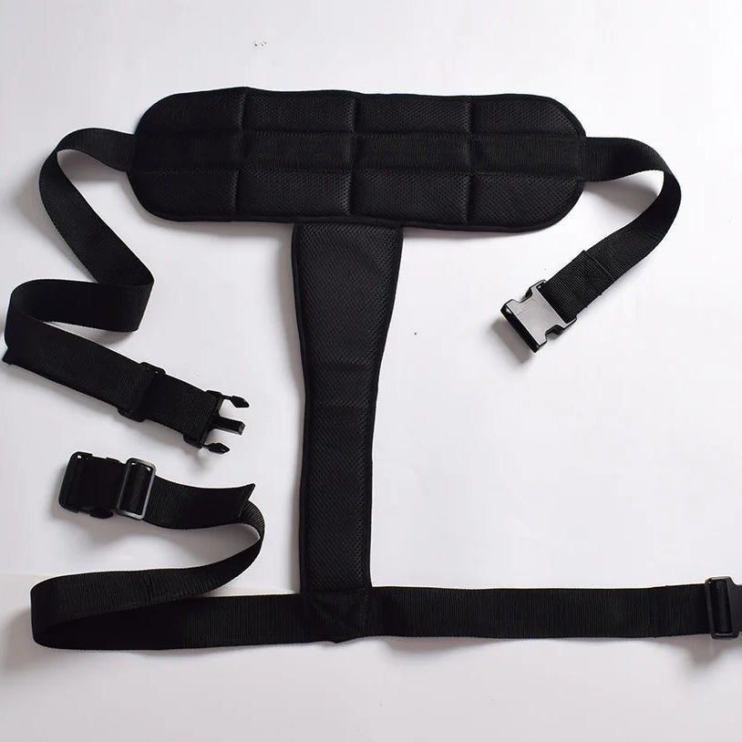 Rollstuhl-Sicherheitsgurt mit T-Polster – Atmungsaktiver Schutzgurt zur Sturzprävention und Fixierung von Patienten