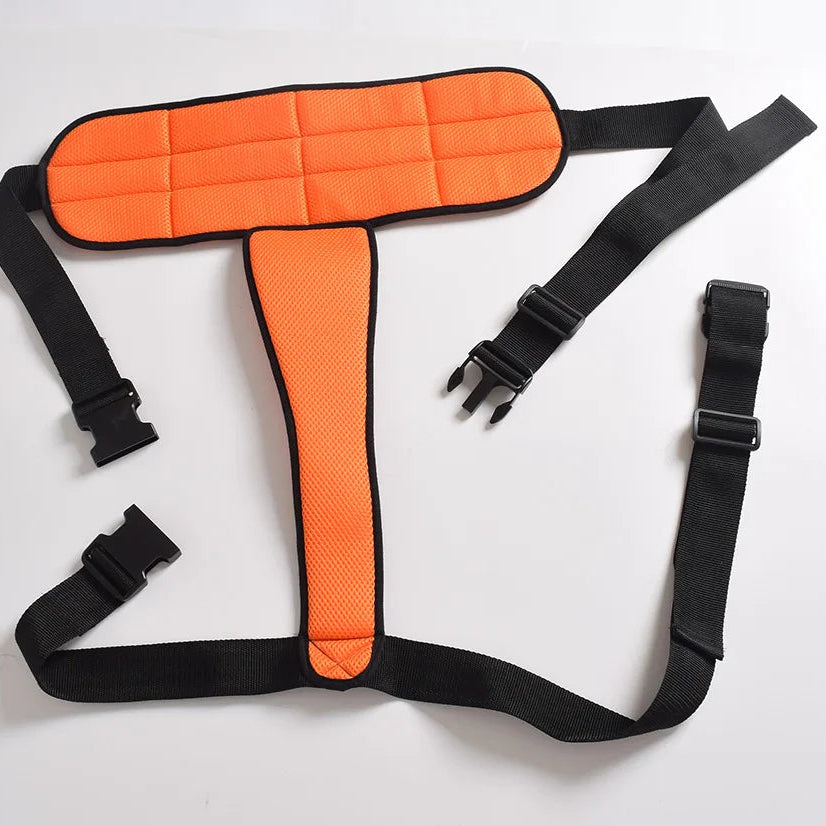 Rollstuhl-Sicherheitsgurt mit T-Polster – Atmungsaktiver Schutzgurt zur Sturzprävention und Fixierung von Patienten