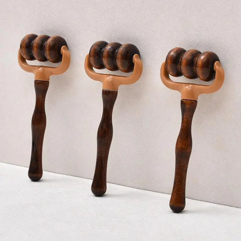 Handgehaltener Holz Massage Roller – Nacken-, Schulter- und Kopfmassagegerät
