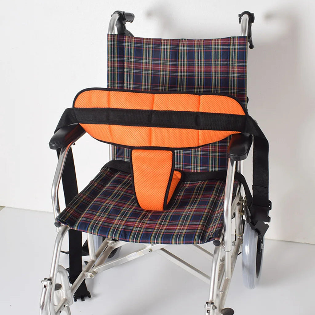 Rollstuhl-Sicherheitsgurt mit T-Polster – Atmungsaktiver Schutzgurt zur Sturzprävention und Fixierung von Patienten
