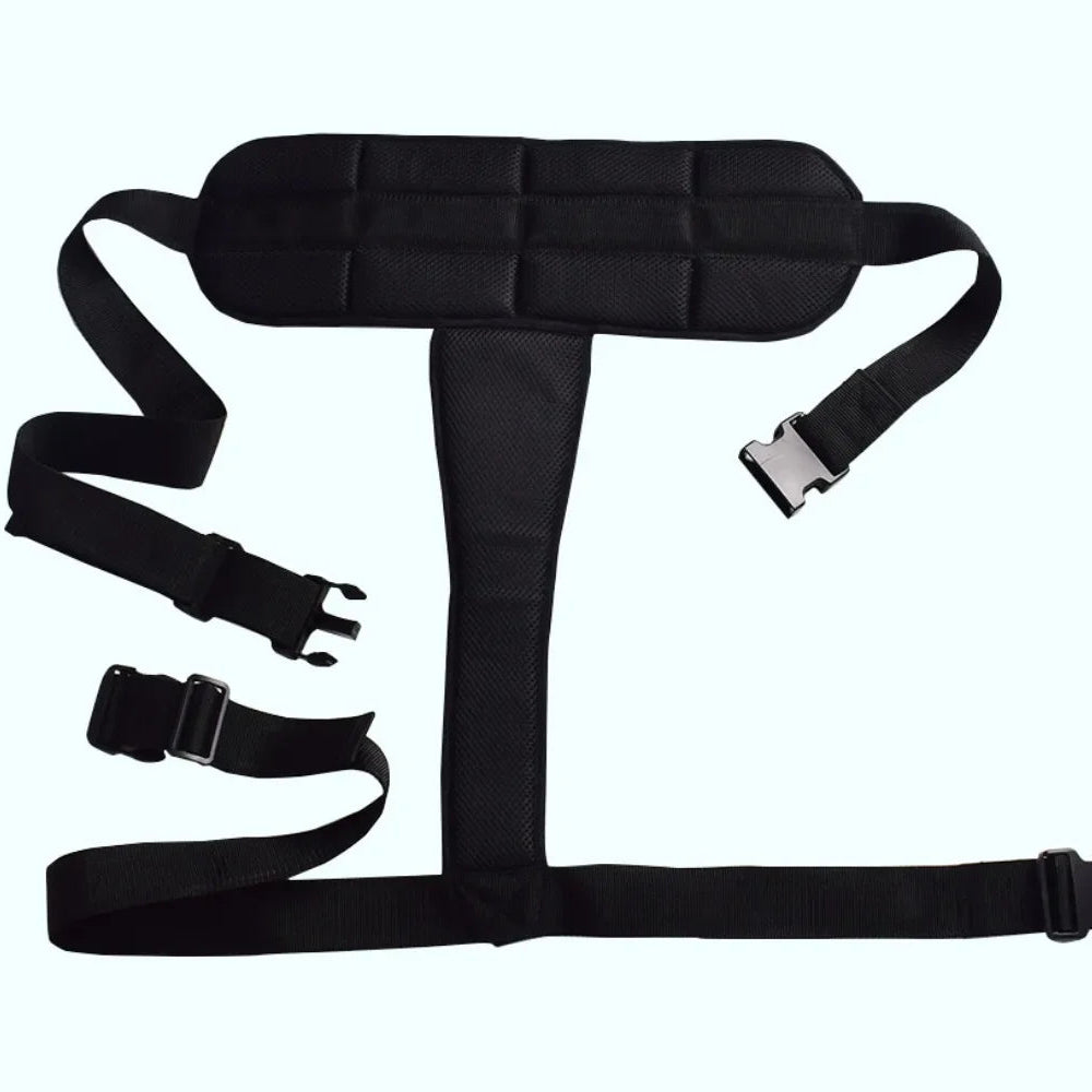Rollstuhl-Sicherheitsgurt mit T-Polster – Atmungsaktiver Schutzgurt zur Sturzprävention und Fixierung von Patienten