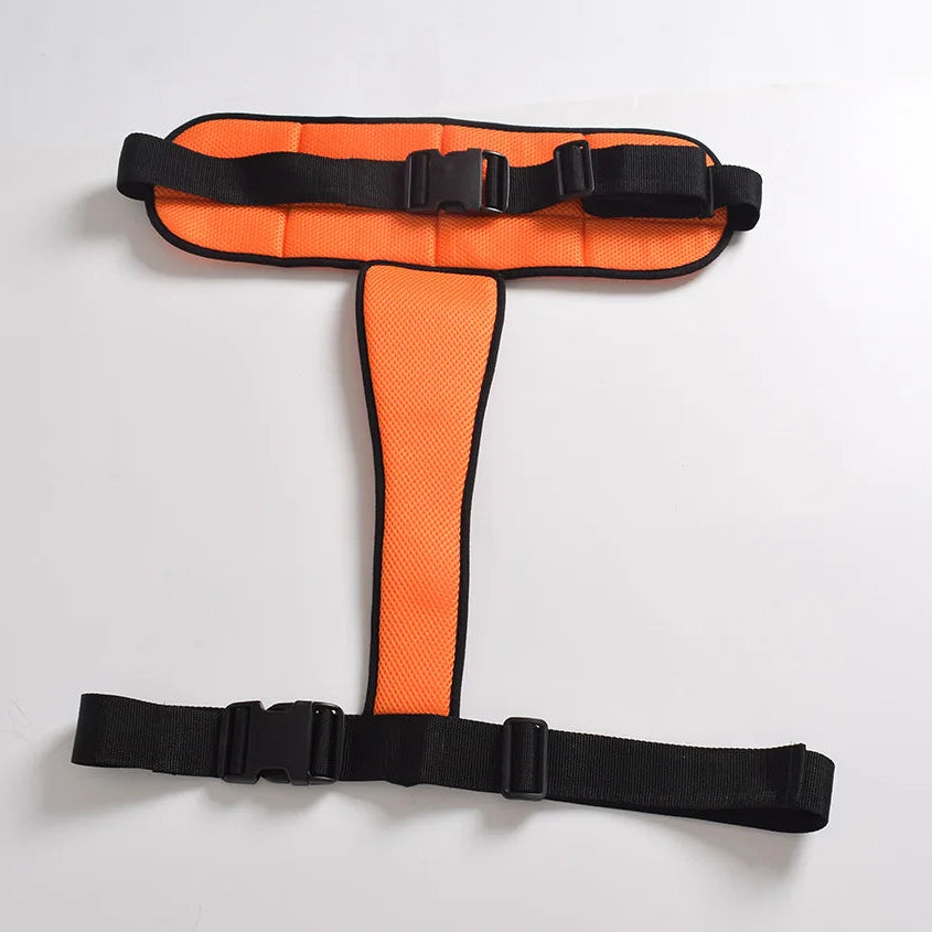 Rollstuhl-Sicherheitsgurt mit T-Polster – Atmungsaktiver Schutzgurt zur Sturzprävention und Fixierung von Patienten