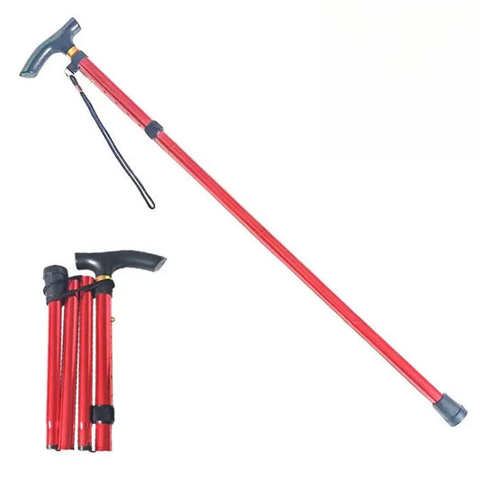 Multifunktionaler Teleskop-Gehstock – Faltbarer Trekkingstock und Metall-Gehhilfe für Senioren und Outdoor-Aktivitäten